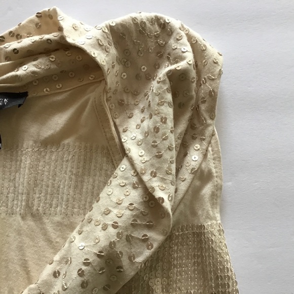 WHITE HOUSE BLACK MARKET GOLD SEQUIN COWL NECK SLEEVELESS TOP SMALL - Picture 10 of 10